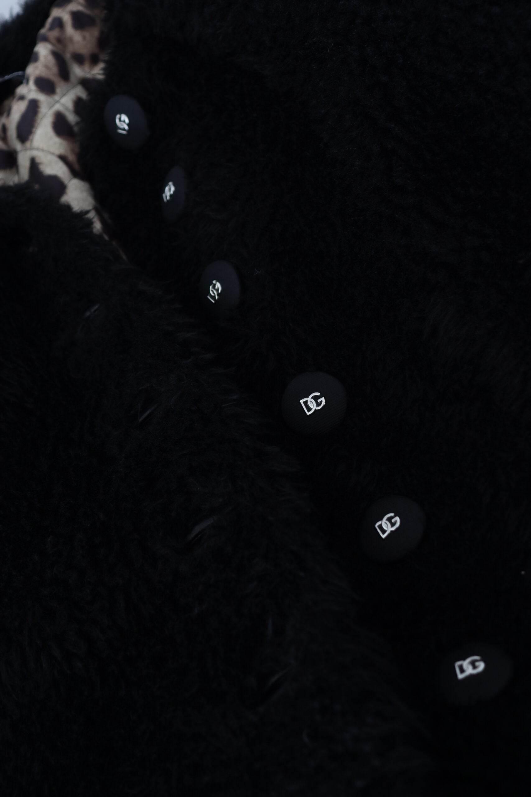Dolce & Gabbana Black Cashmere Blend Faux Fur Coat Jacket - Hilstor