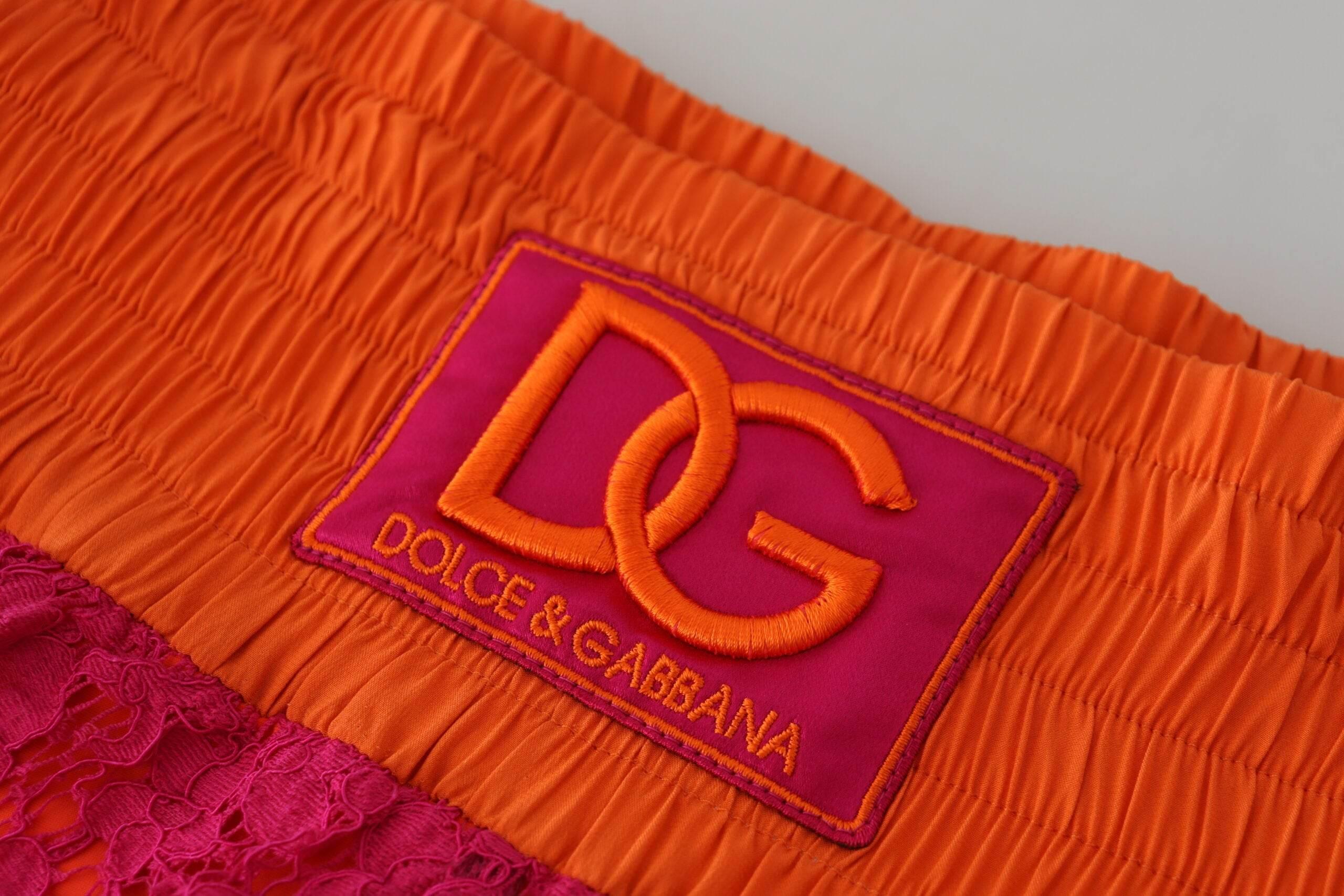 Dolce & Gabbana Elegant Lace High-Waist Shorts in Dual-Tones - Hilstor