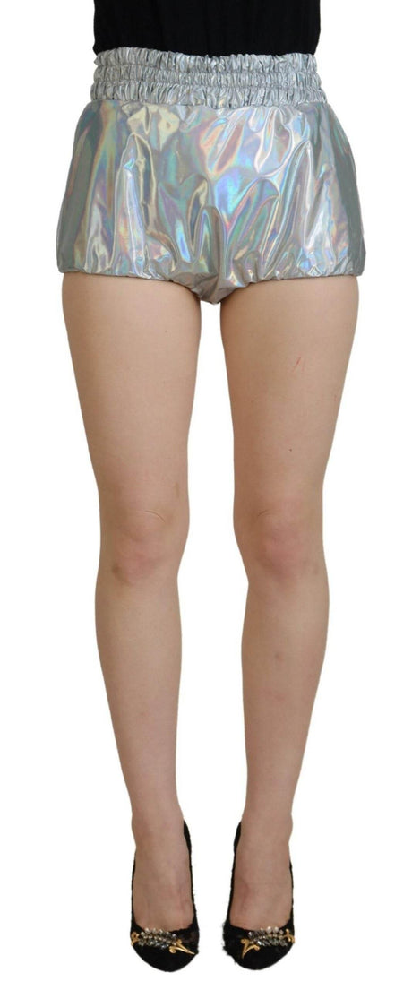 Dolce & Gabbana Elevated Elegance Silver High Waist Shorts - Hilstor