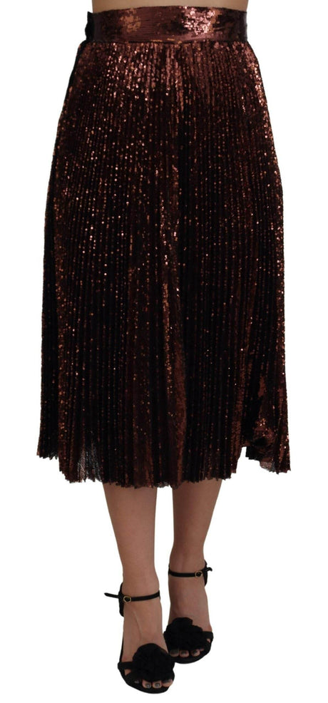 Dolce & Gabbana Elegant High Waist A-Line Midi Skirt - Hilstor