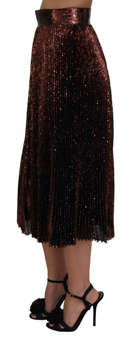 Dolce & Gabbana Elegant High Waist A-Line Midi Skirt - Hilstor