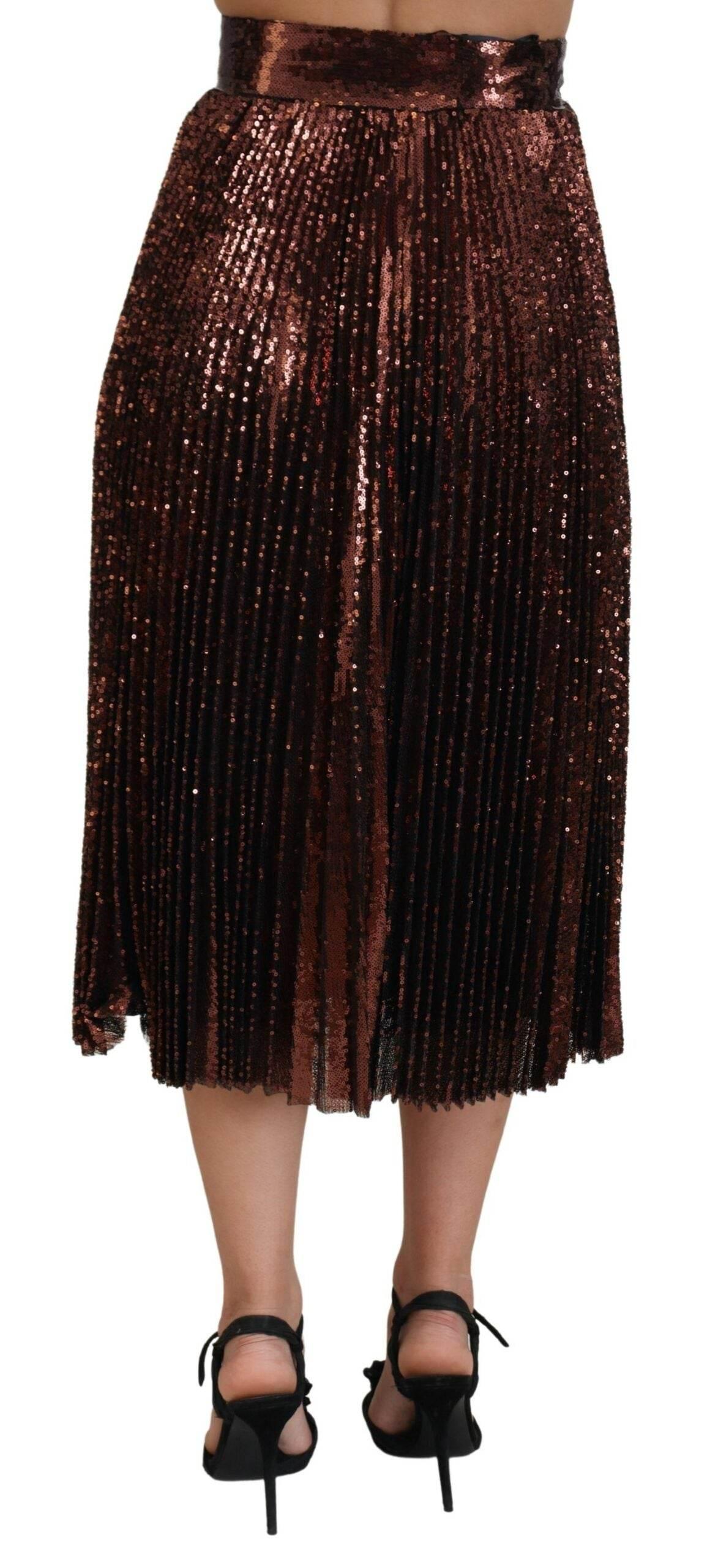 Dolce & Gabbana Elegant High Waist A-Line Midi Skirt - Hilstor