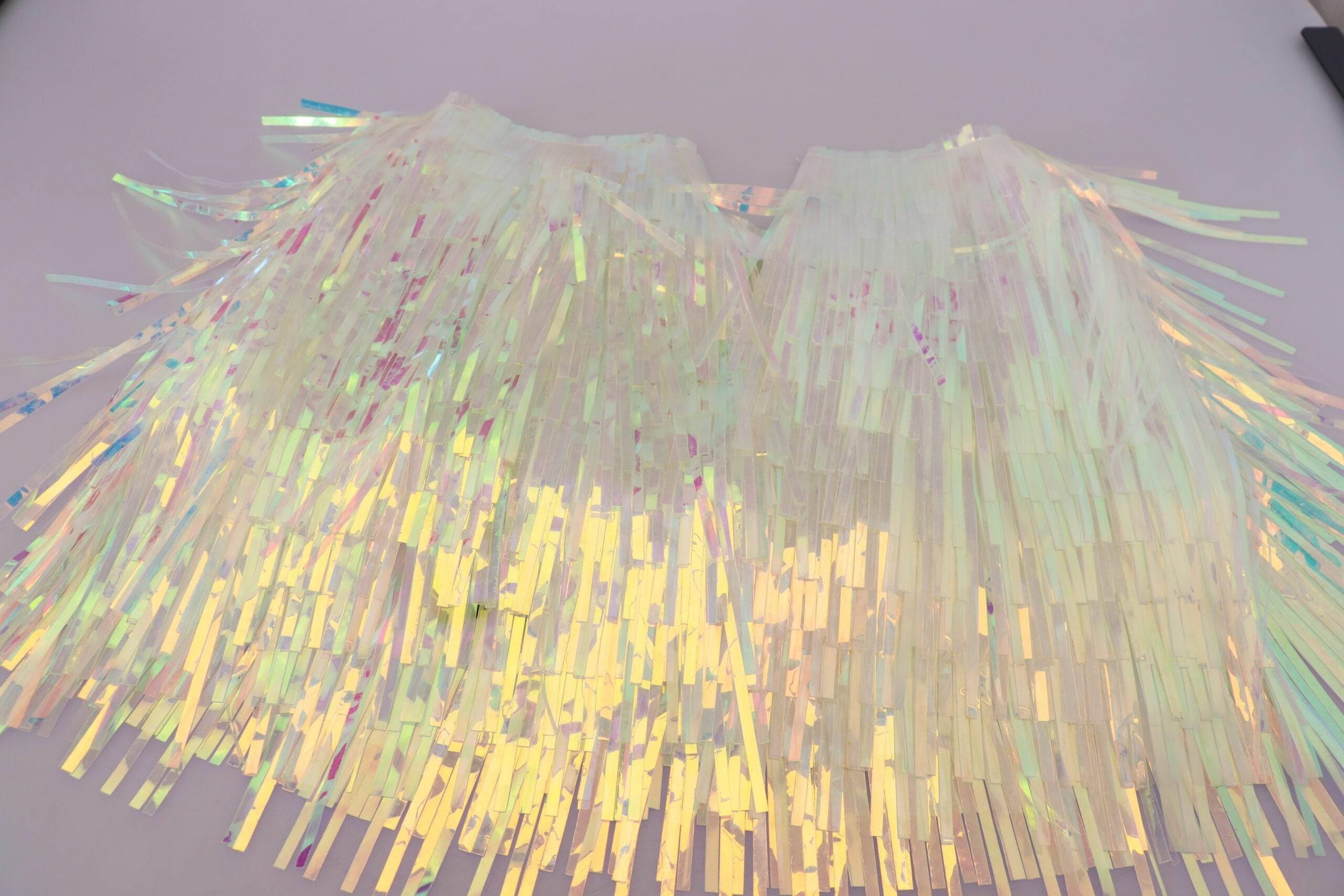 Dolce & Gabbana Iridescent Fringe Mini Skirt Mid Waist - Hilstor