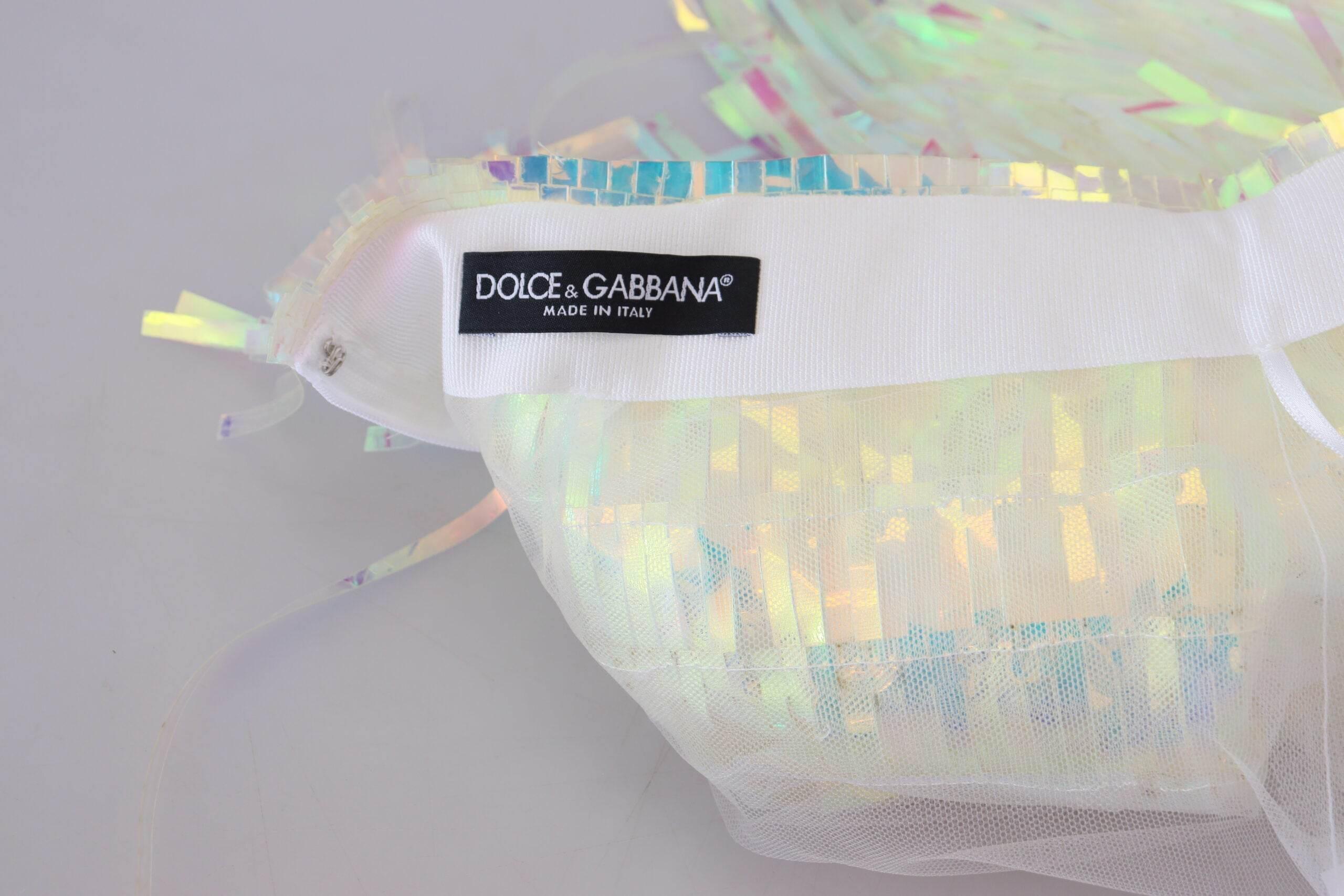 Dolce & Gabbana Iridescent Fringe Mini Skirt Mid Waist - Hilstor