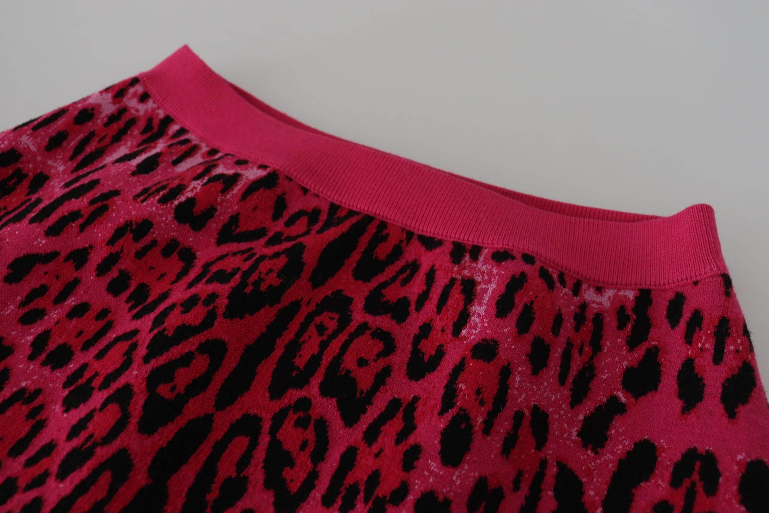 Dolce & Gabbana Chic High Waist Pink Leopard Mini Skirt - Hilstor