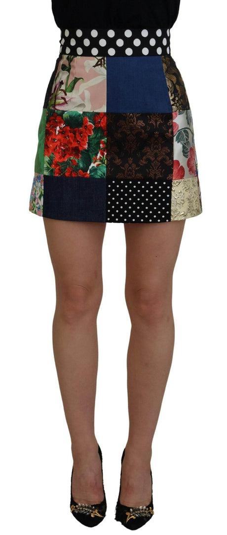 Dolce & Gabbana Chic Multicolor Patchwork Mini Skirt - Hilstor