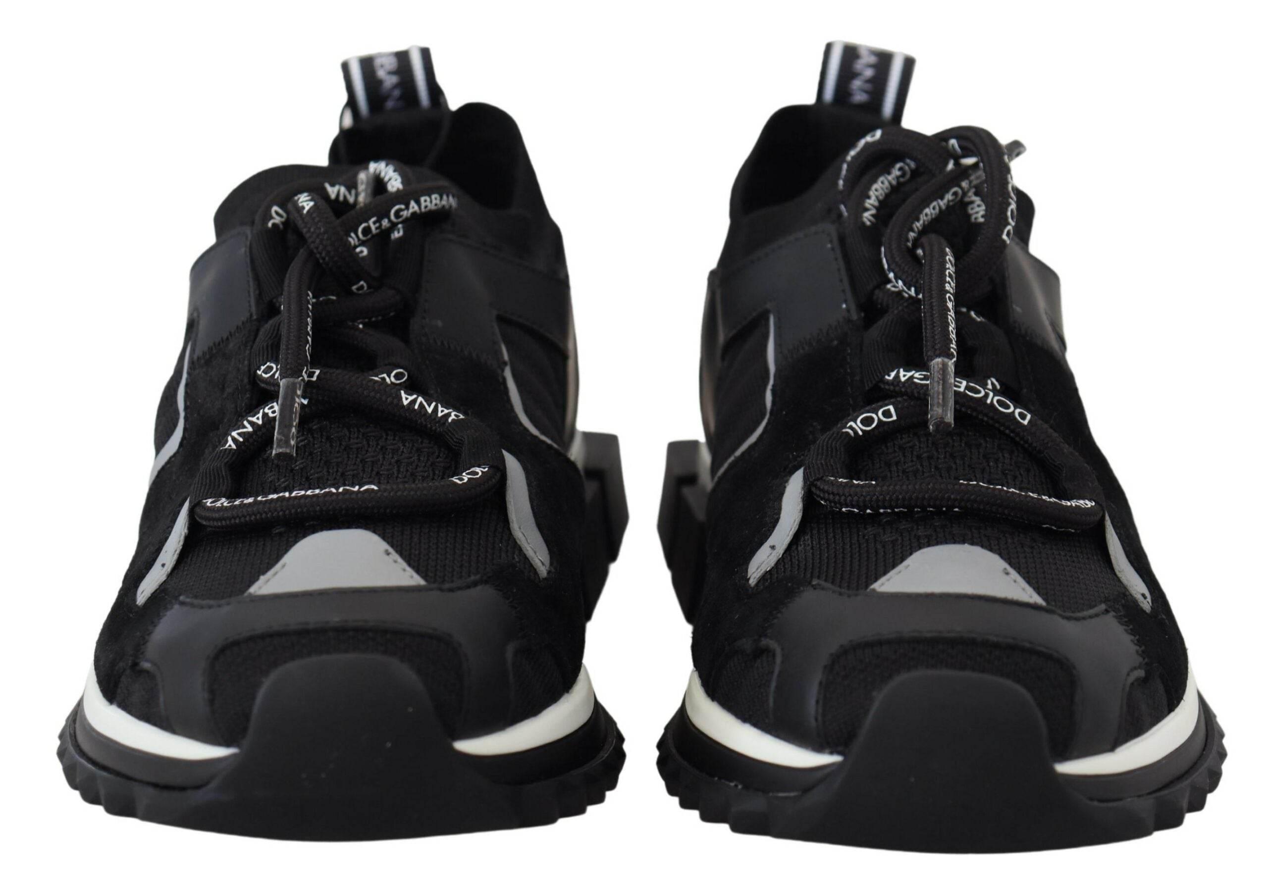 Dolce & Gabbana Black Mesh Sorrento Trekking Sneakers Shoes - Hilstor