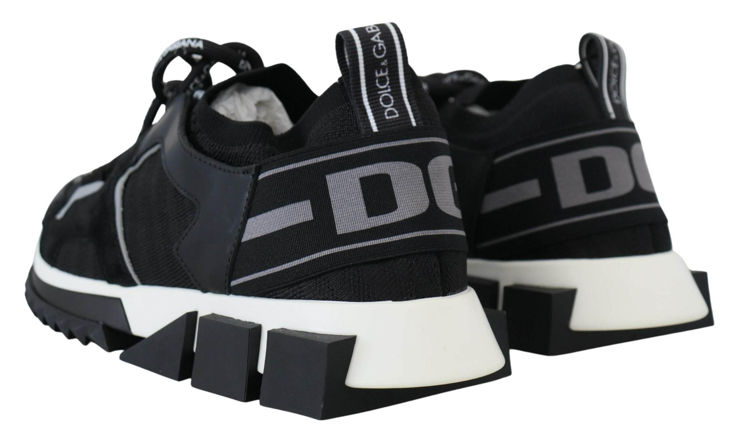 Dolce & Gabbana Black Mesh Sorrento Trekking Sneakers Shoes - Hilstor