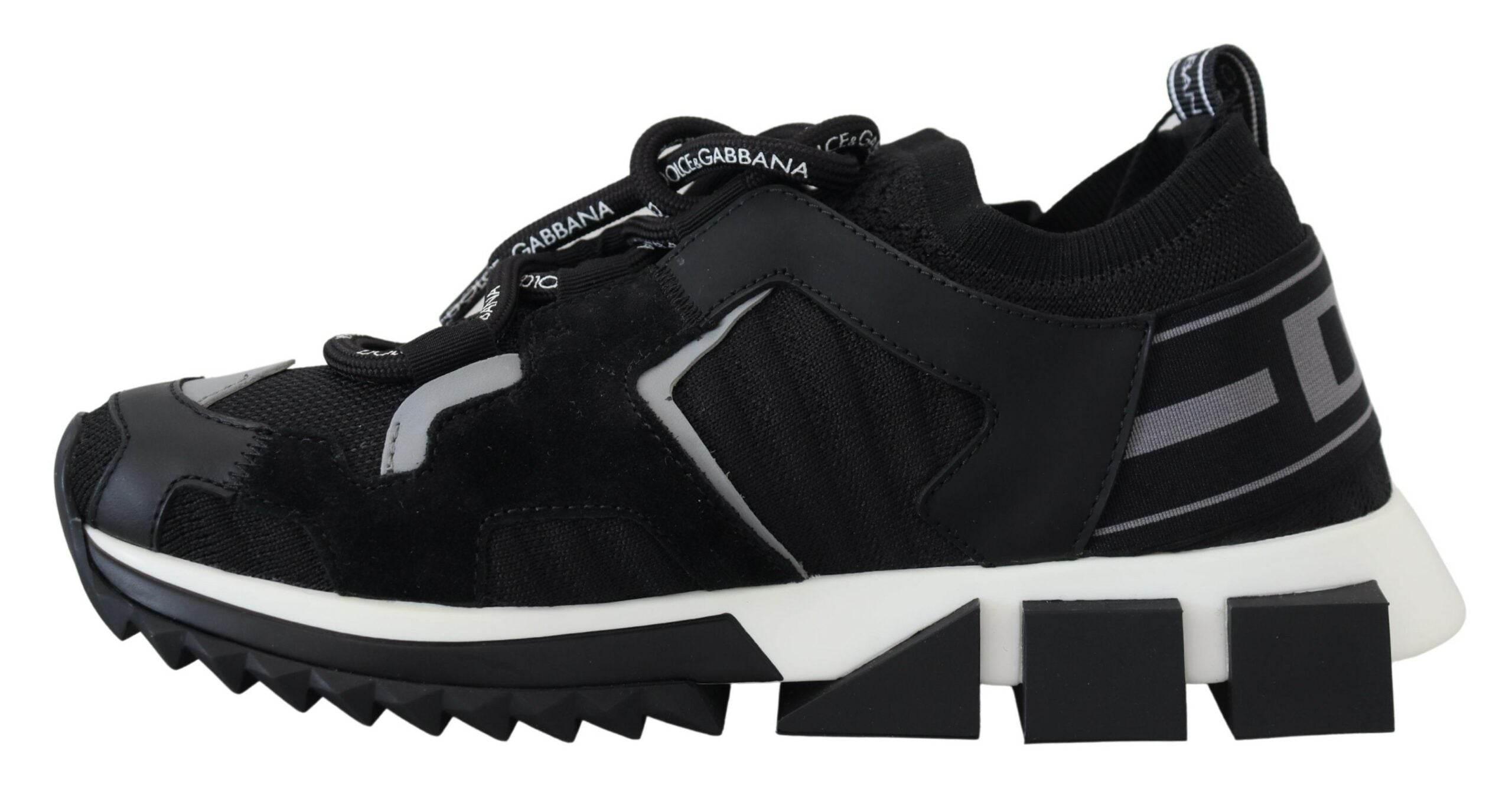 Dolce & Gabbana Black Mesh Sorrento Trekking Sneakers Shoes - Hilstor