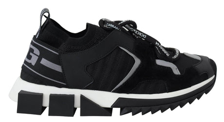 Dolce & Gabbana Black Mesh Sorrento Trekking Sneakers Shoes - Hilstor