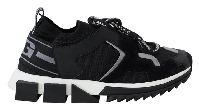 Dolce & Gabbana Black Mesh Sorrento Trekking Sneakers Shoes - Hilstor