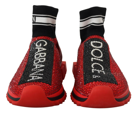 Dolce & Gabbana Exquisite Red Sorrento Slip-On Sneakers - Hilstor