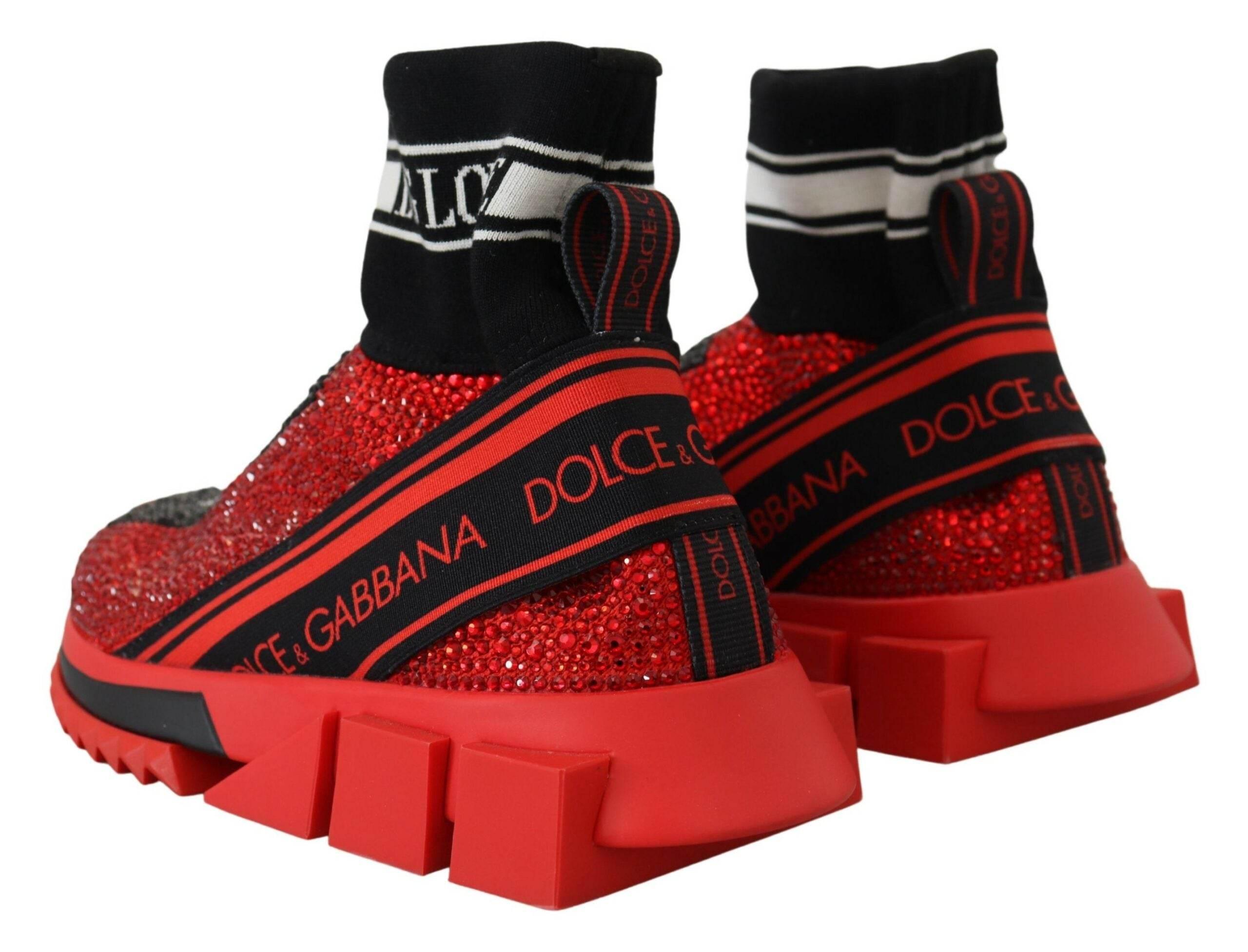 Dolce & Gabbana Exquisite Red Sorrento Slip-On Sneakers - Hilstor