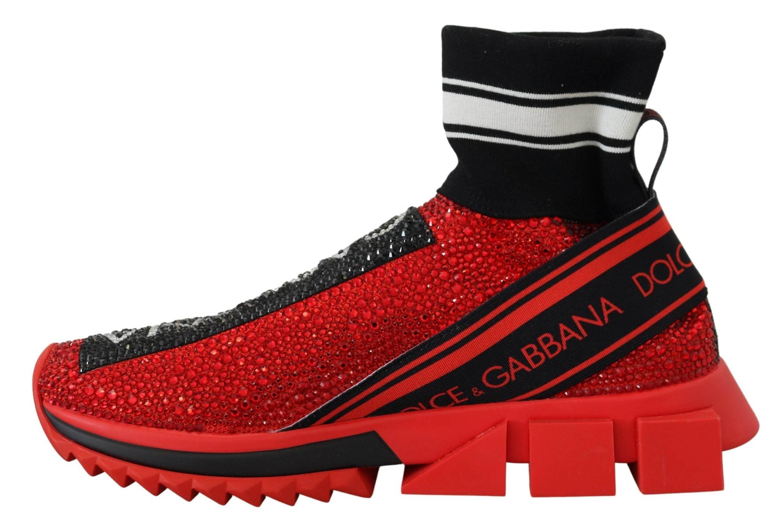 Dolce & Gabbana Exquisite Red Sorrento Slip-On Sneakers - Hilstor