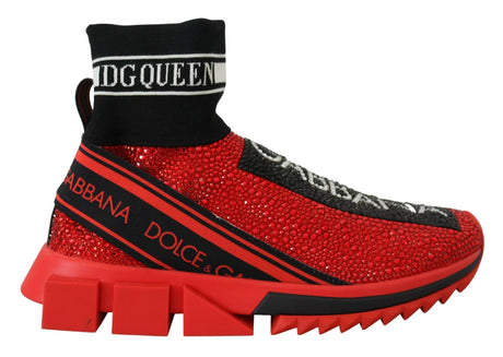 Dolce & Gabbana Exquisite Red Sorrento Slip-On Sneakers - Hilstor