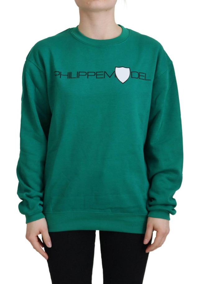 Philippe Model Chic Green Printed Long Sleeve Sweater - Hilstor