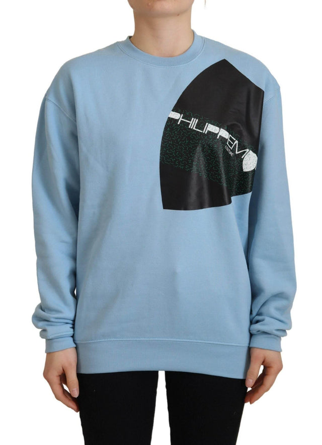 Philippe Model Elegant Light Blue Cotton Pullover Sweater - Hilstor
