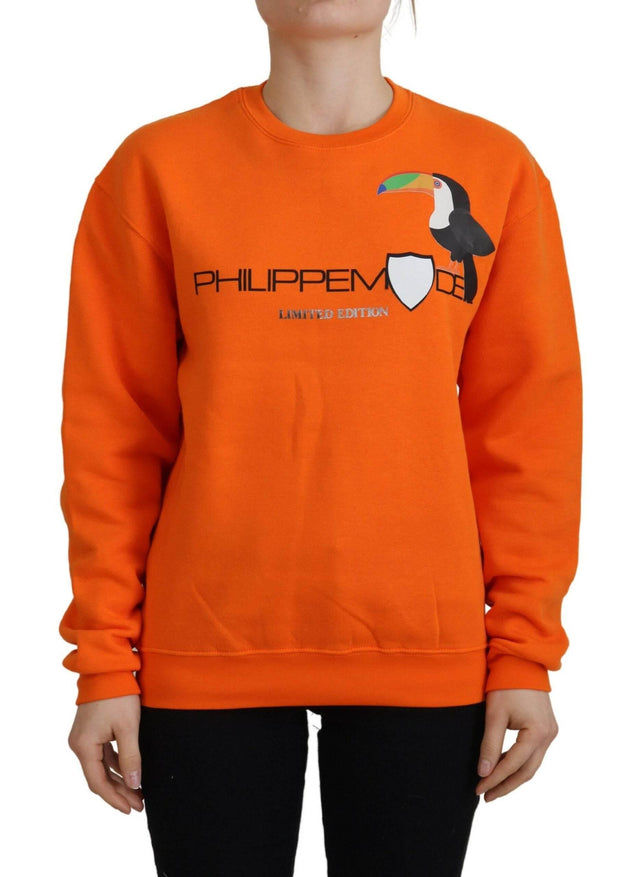 Philippe Model Chic Orange Printed Long Sleeve Pullover Sweater - Hilstor
