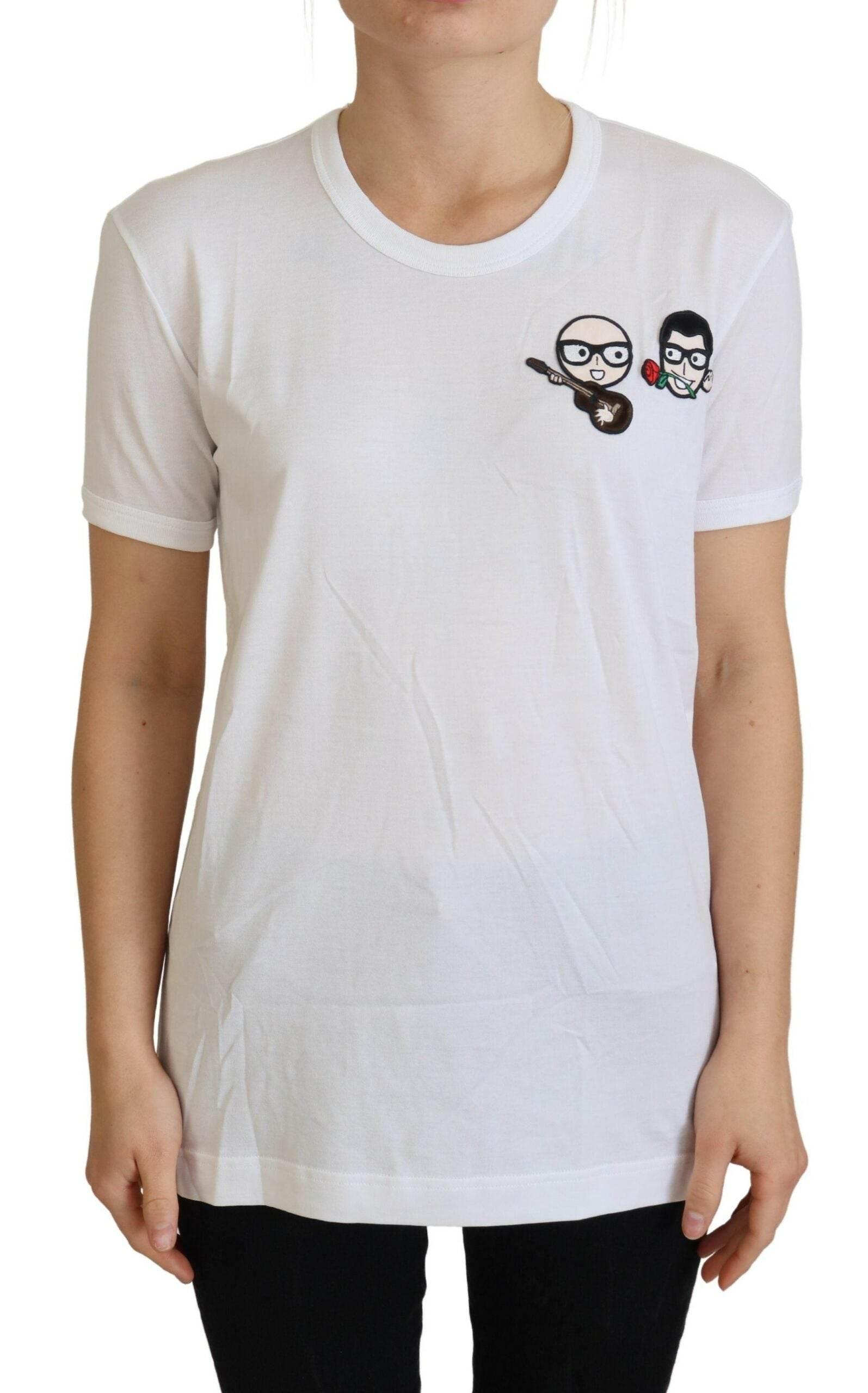 Dolce & Gabbana Elegant White Crewneck Cotton T-Shirt - Hilstor