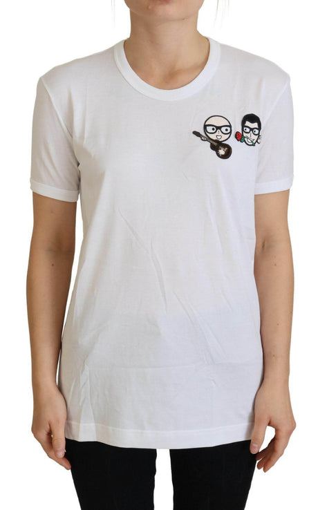 Dolce & Gabbana Elegant White Crewneck Cotton T-Shirt - Hilstor