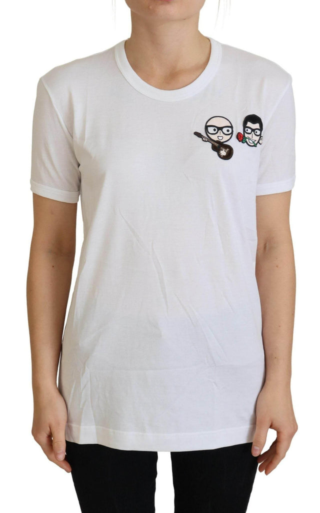 Dolce & Gabbana Elegant White Crewneck Cotton T-Shirt - Hilstor