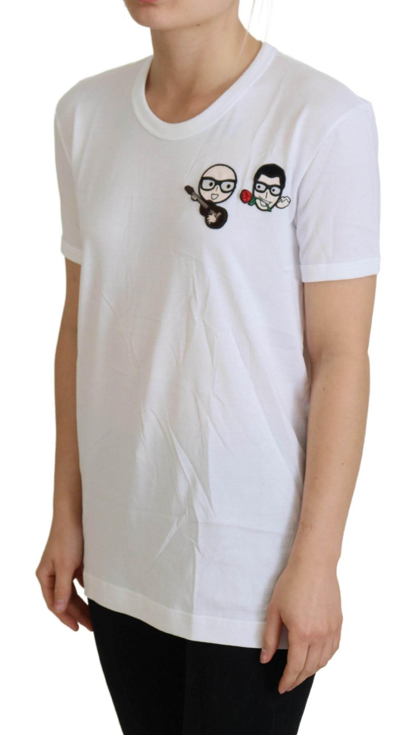 Dolce & Gabbana Elegant White Crewneck Cotton T-Shirt - Hilstor