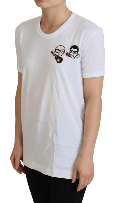Dolce & Gabbana Elegant White Crewneck Cotton T-Shirt - Hilstor