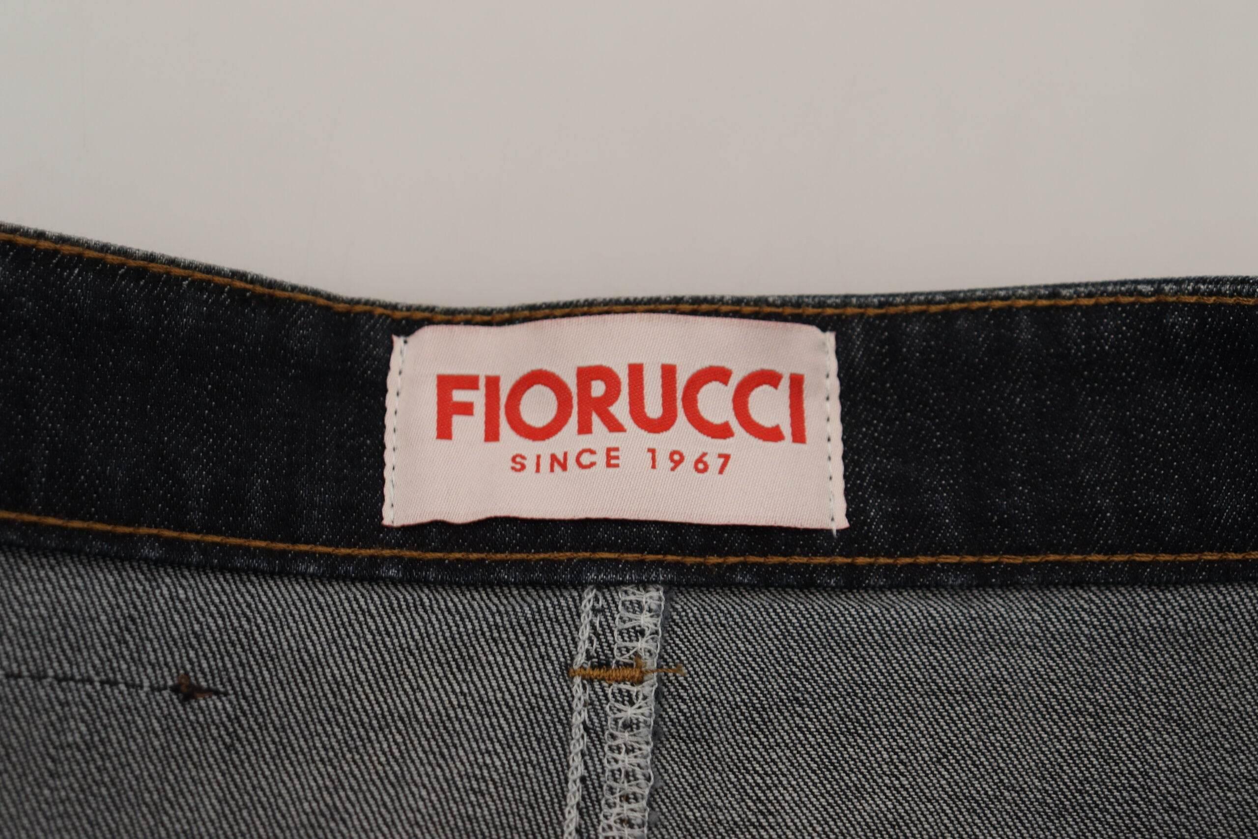 Fiorucci Chic Mid Waist Dark Blue Denim Skirt - Hilstor