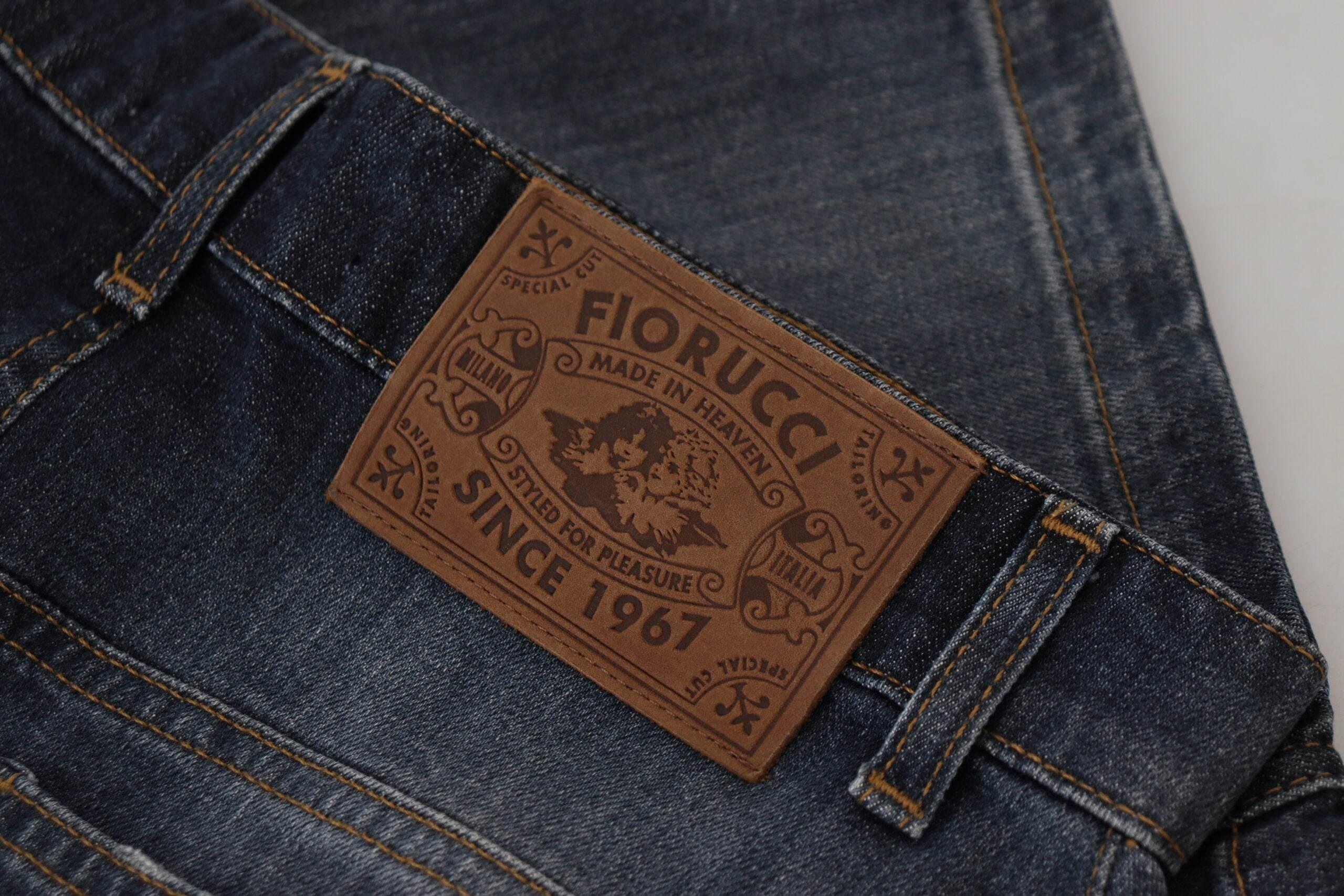 Fiorucci Chic Mid Waist Dark Blue Denim Skirt - Hilstor