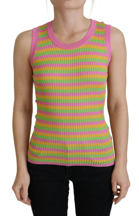 Dolce & Gabbana Elegant Silk Sleeveless Tank Top Vest - Hilstor