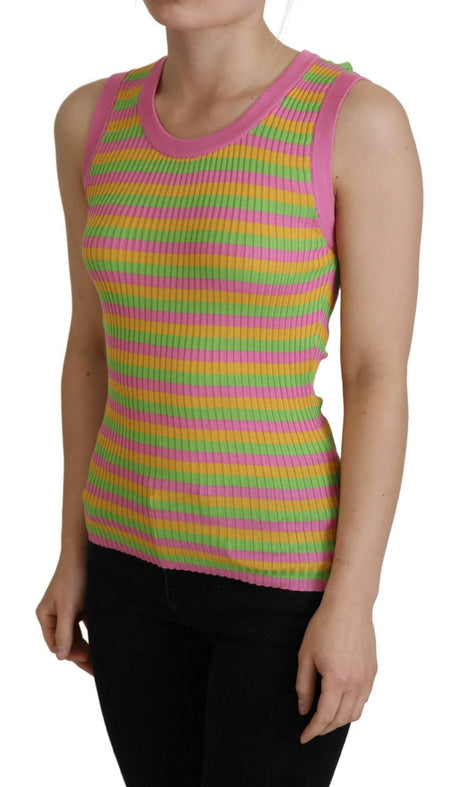 Dolce & Gabbana Elegant Silk Sleeveless Tank Top Vest - Hilstor