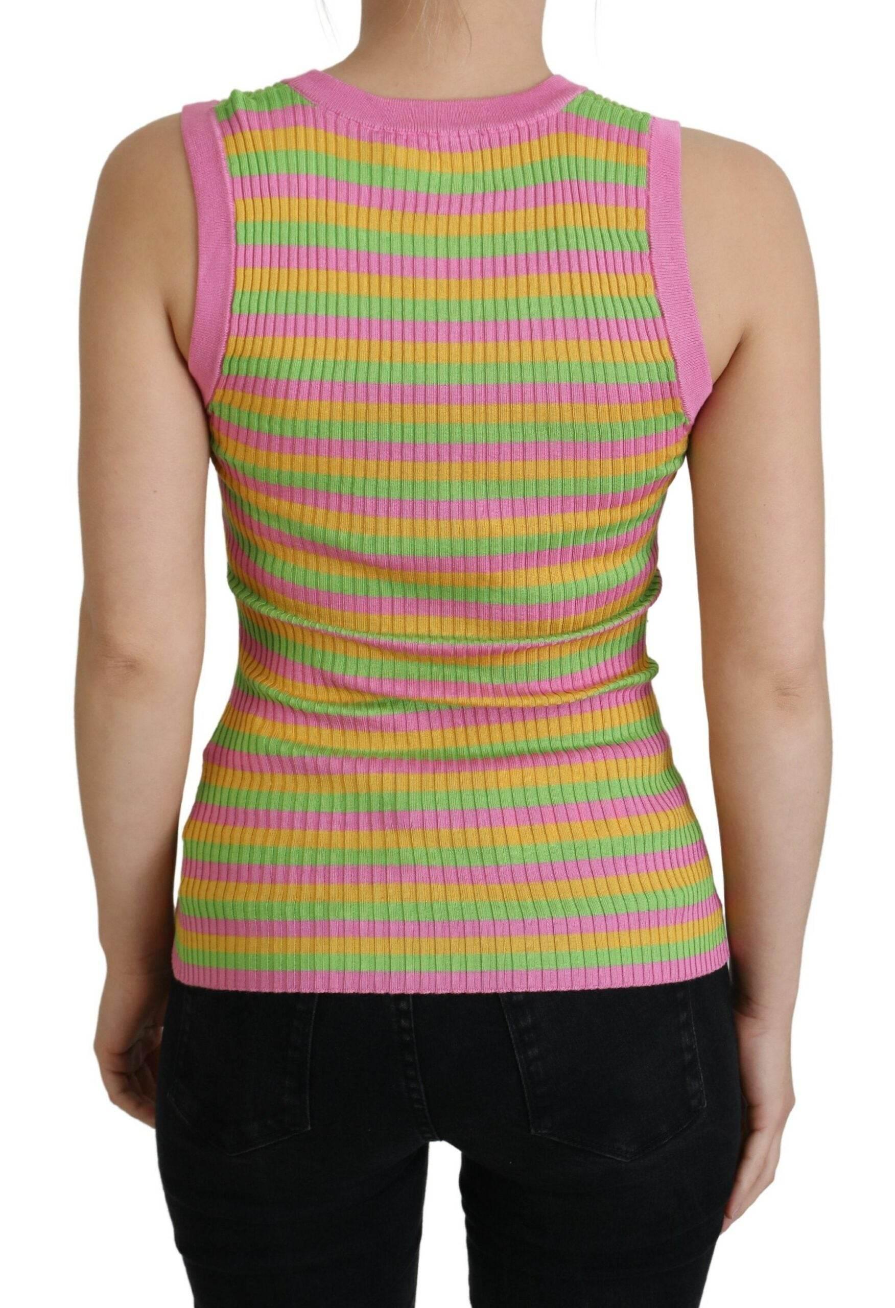 Dolce & Gabbana Elegant Silk Sleeveless Tank Top Vest - Hilstor