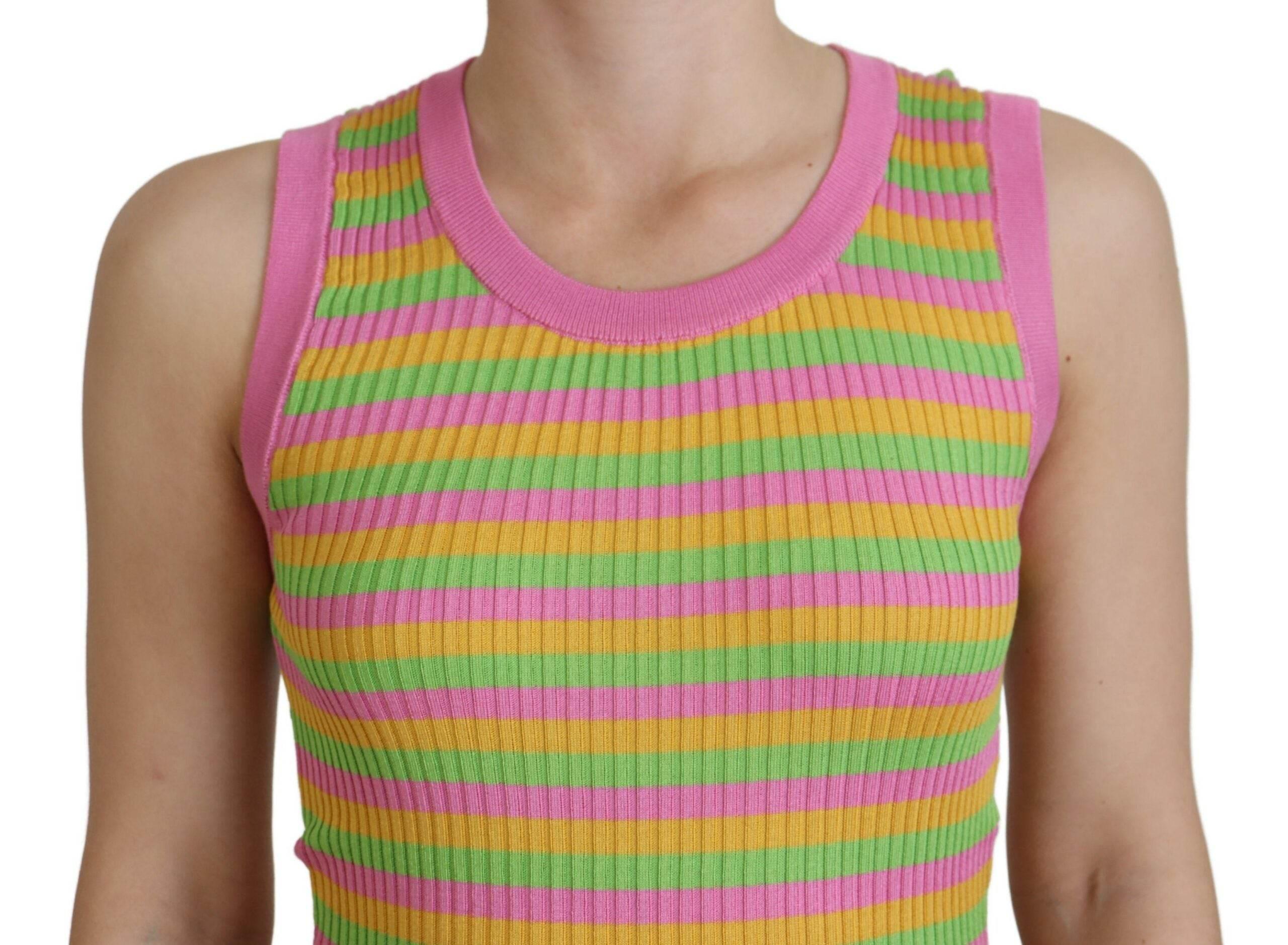 Dolce & Gabbana Elegant Silk Sleeveless Tank Top Vest - Hilstor