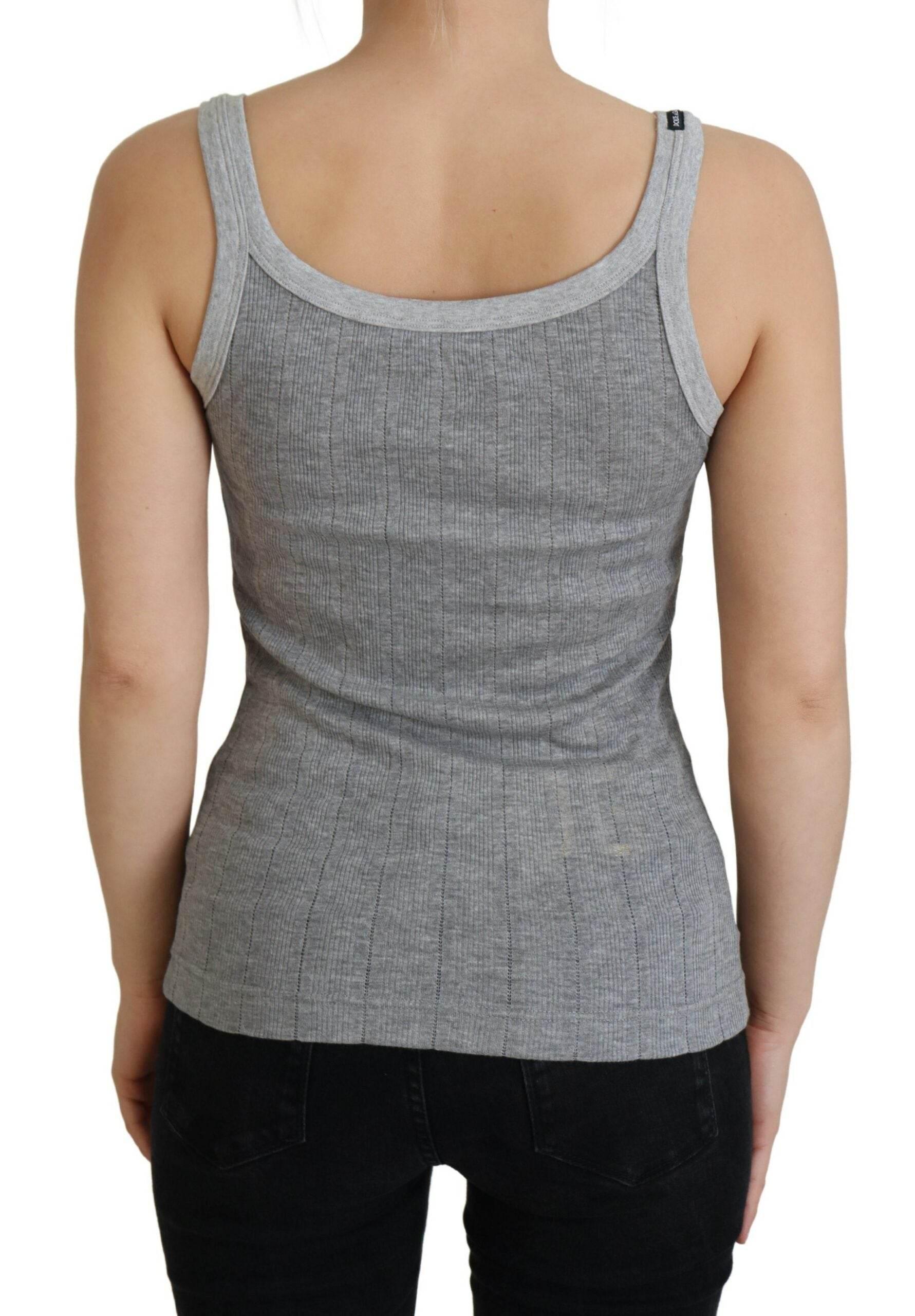 Dolce & Gabbana Gray Cotton Modal Canotta Tank Top T-shirt - Hilstor