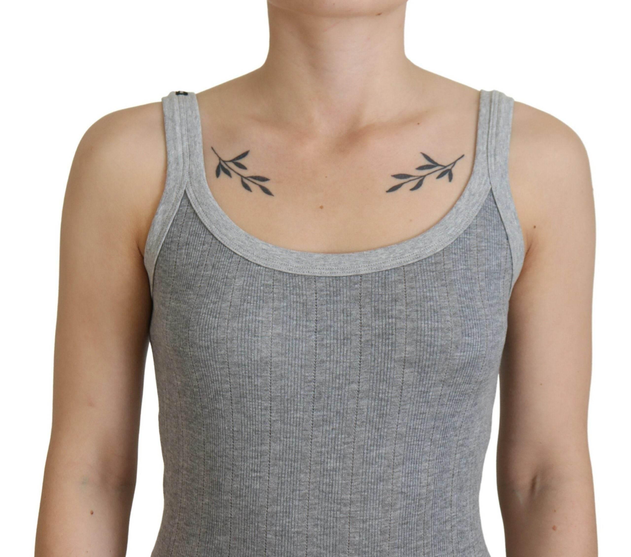 Dolce & Gabbana Gray Cotton Modal Canotta Tank Top T-shirt - Hilstor
