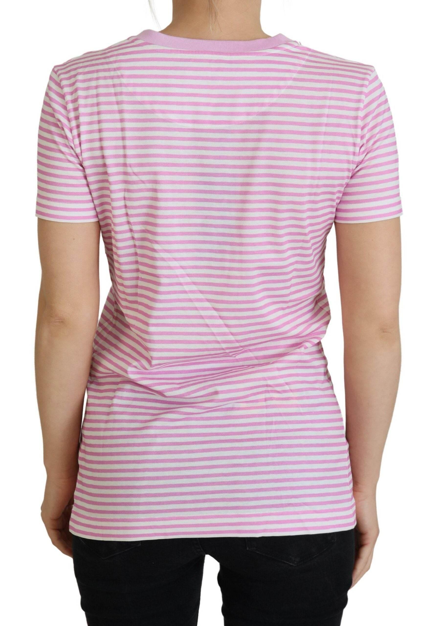 Dolce & Gabbana White Pink CANNES Exclusive T-shirt - Hilstor