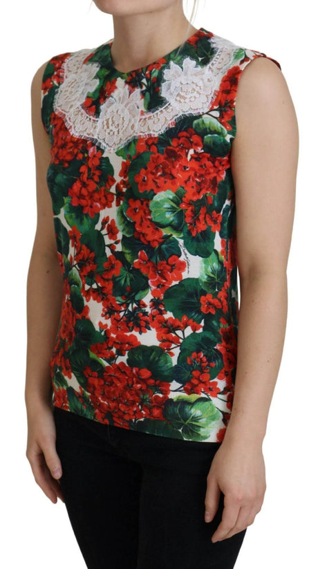 Dolce & Gabbana White Floral Wool Lace Vest Tank Top - Hilstor
