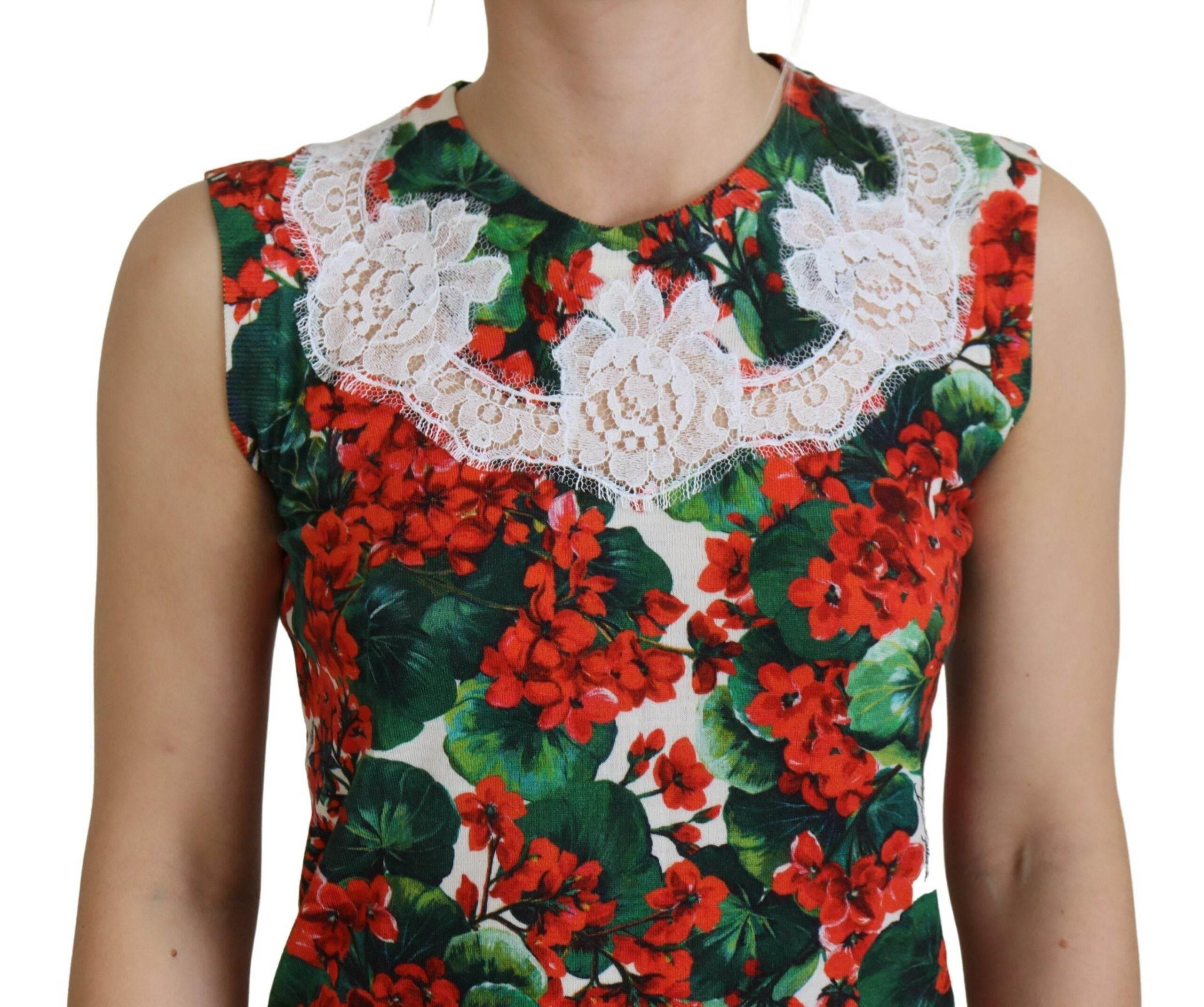 Dolce & Gabbana White Floral Wool Lace Vest Tank Top - Hilstor