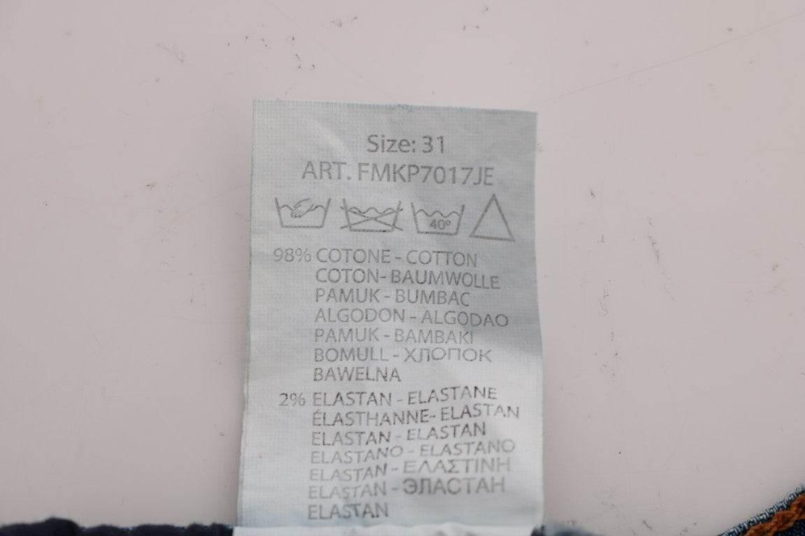 Frankie Morello Blue Wash Torn Dunfermile Slim Fit Jeans - Hilstor