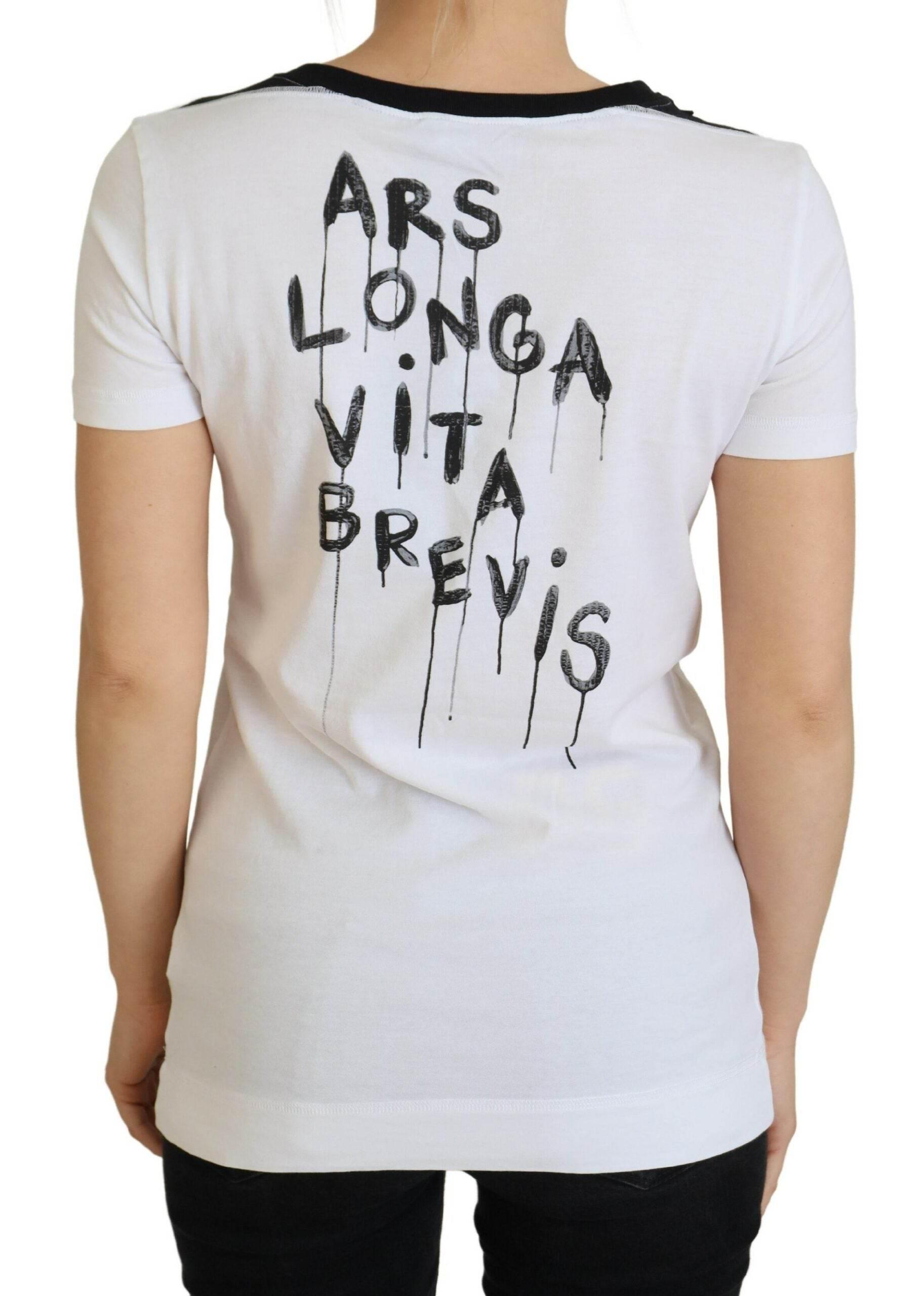 Dolce & Gabbana Chic Monochrome 'Here and Now' Cotton Tee - Hilstor