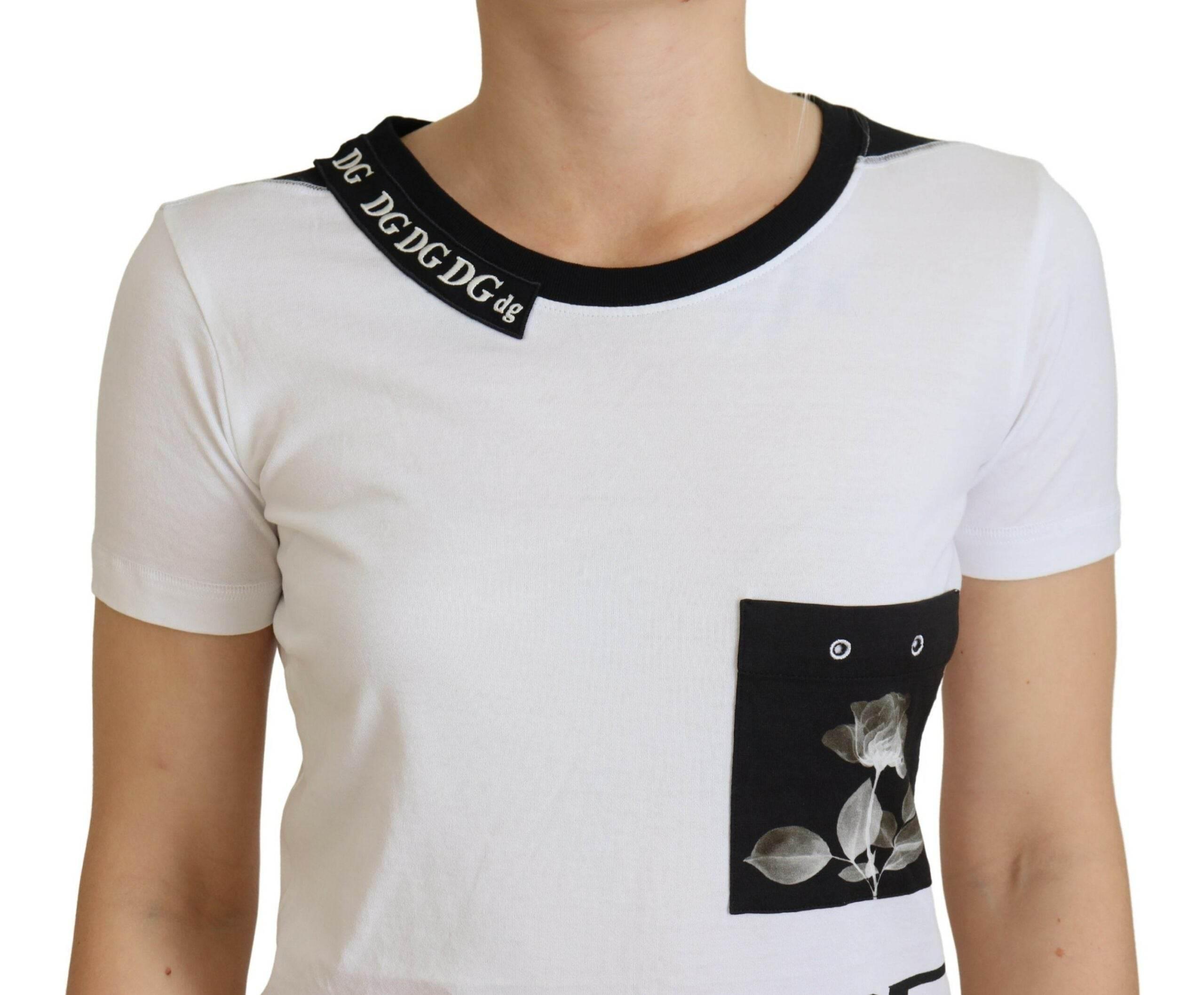 Dolce & Gabbana Chic Monochrome 'Here and Now' Cotton Tee - Hilstor