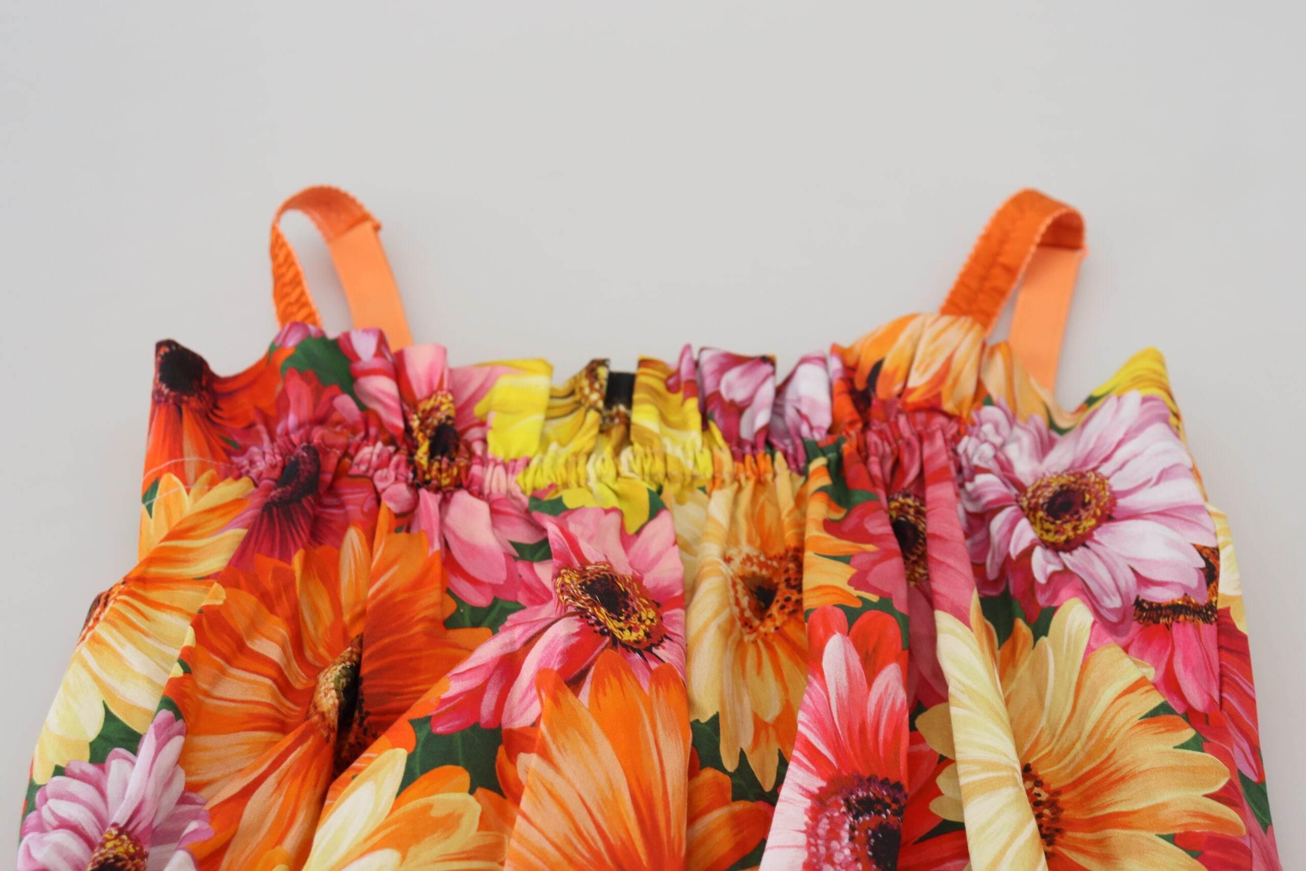 Dolce & Gabbana Blouse Cropped Floral Cotton Tank Top - Hilstor