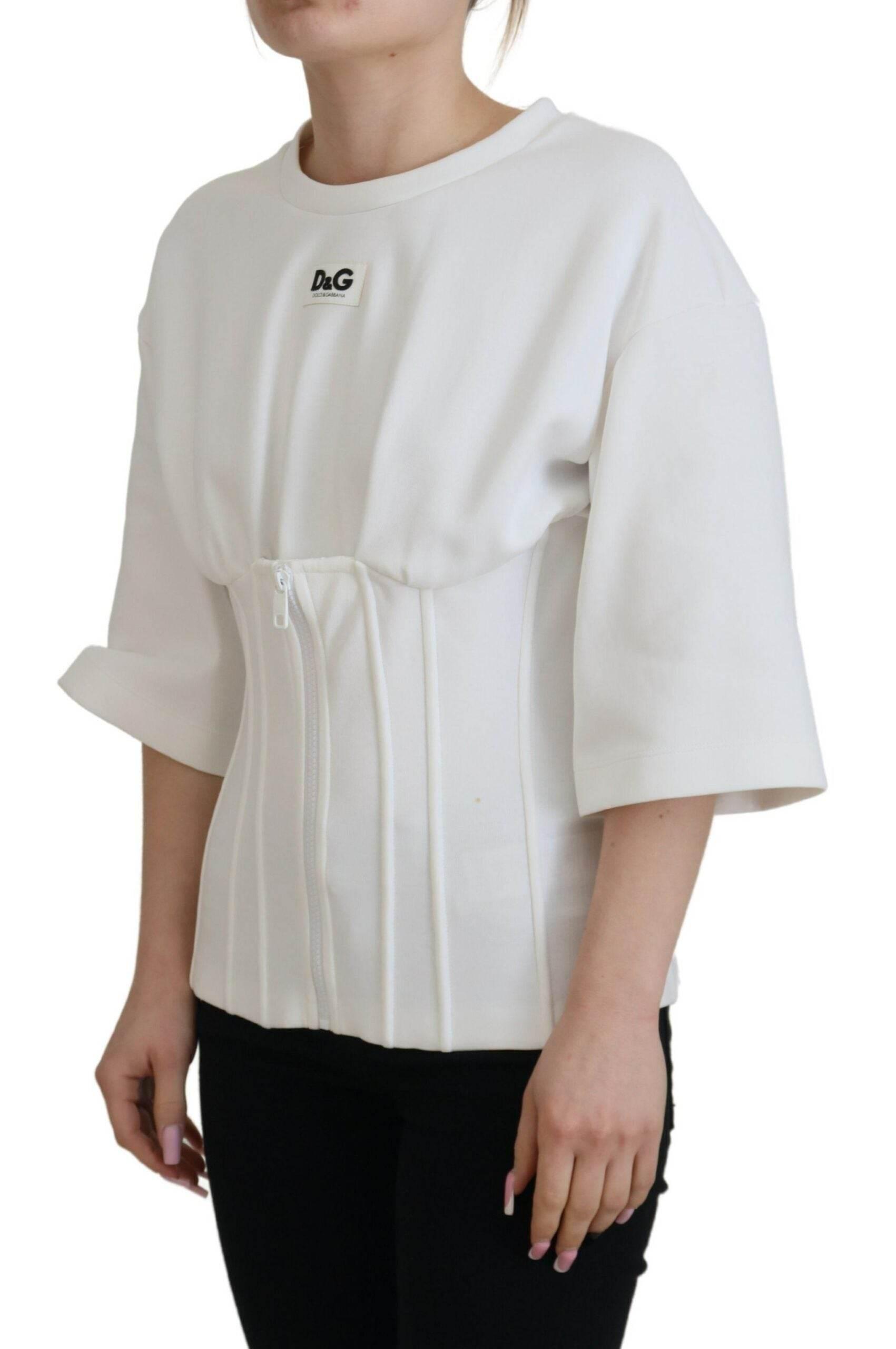 Dolce & Gabbana Elegant Corset Top T-Shirt Blouse - Hilstor