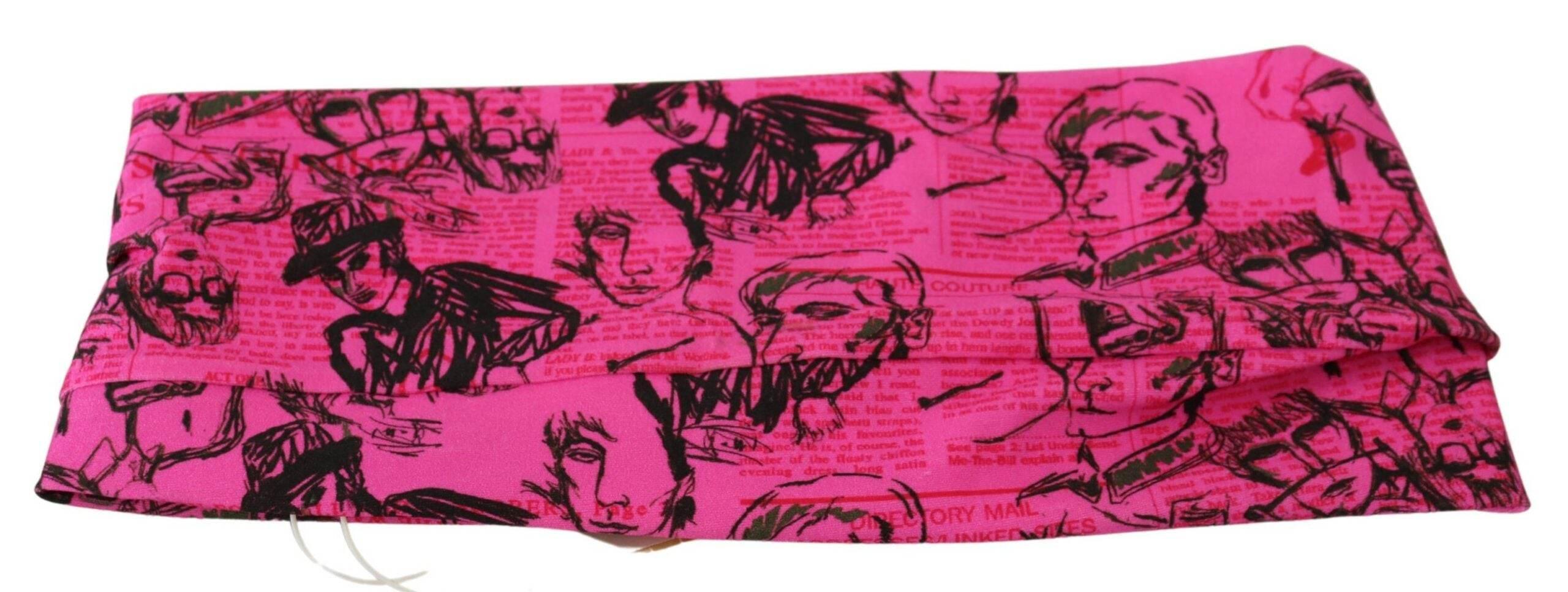 John Galliano Pink Newspaper Print Bra Cropped Blouse - Hilstor