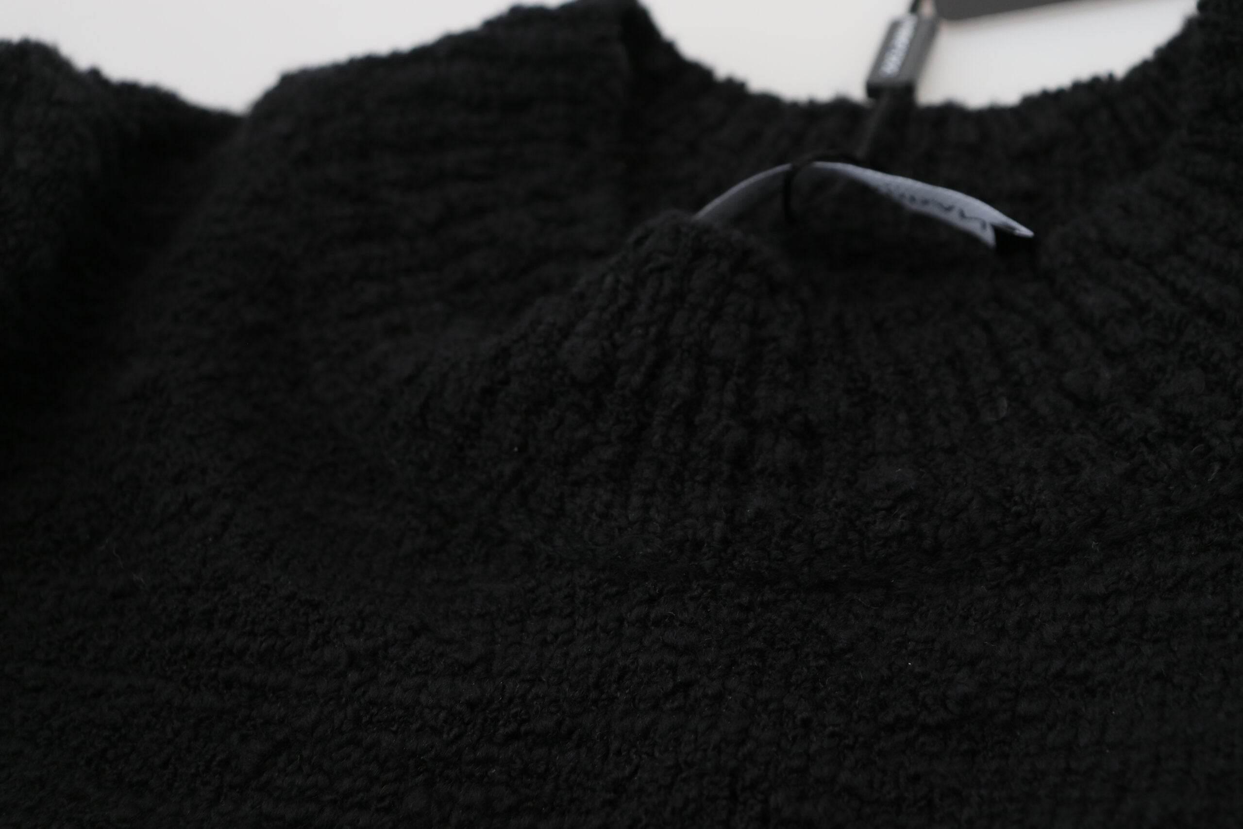 Dolce & Gabbana Black Wool Knit Crewneck Pullover Sweater - Hilstor