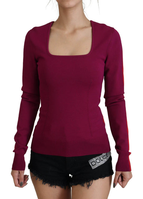 Dolce & Gabbana Multicolor Square Neck Pullover Sweater - Hilstor