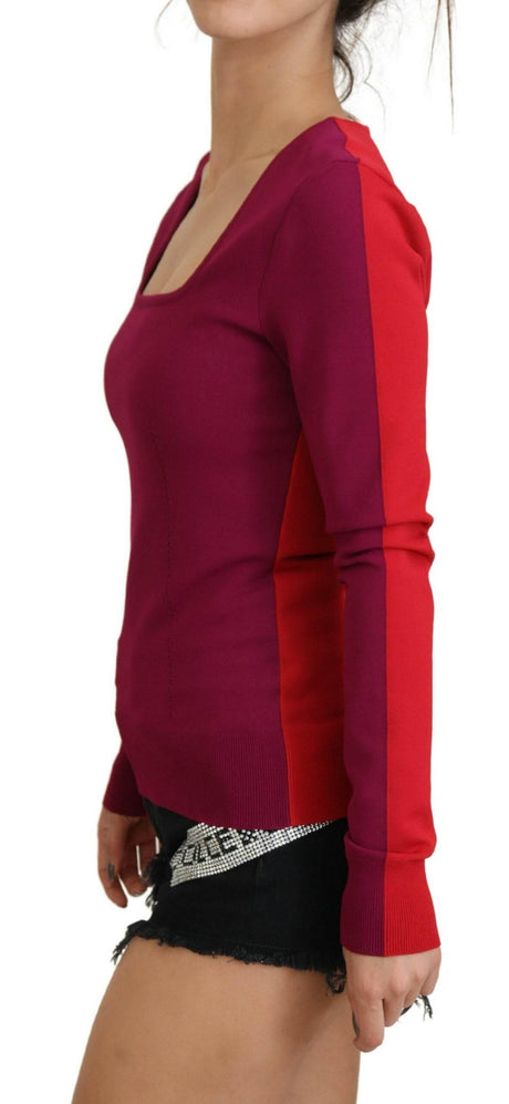 Dolce & Gabbana Multicolor Square Neck Pullover Sweater - Hilstor