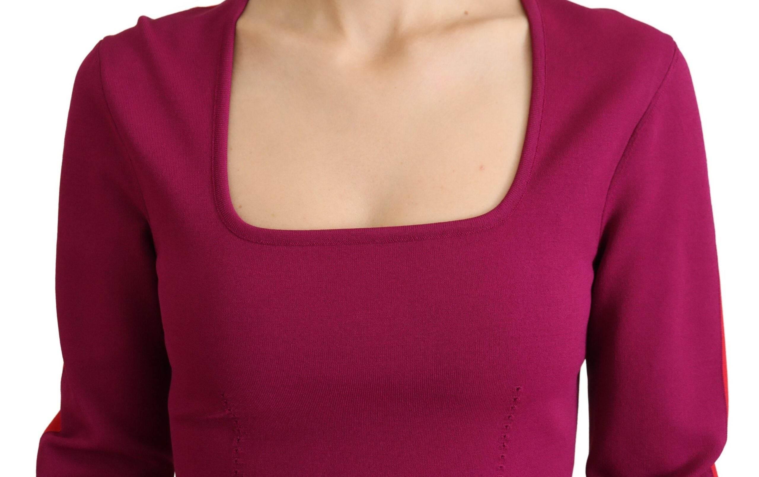 Dolce & Gabbana Multicolor Square Neck Pullover Sweater - Hilstor