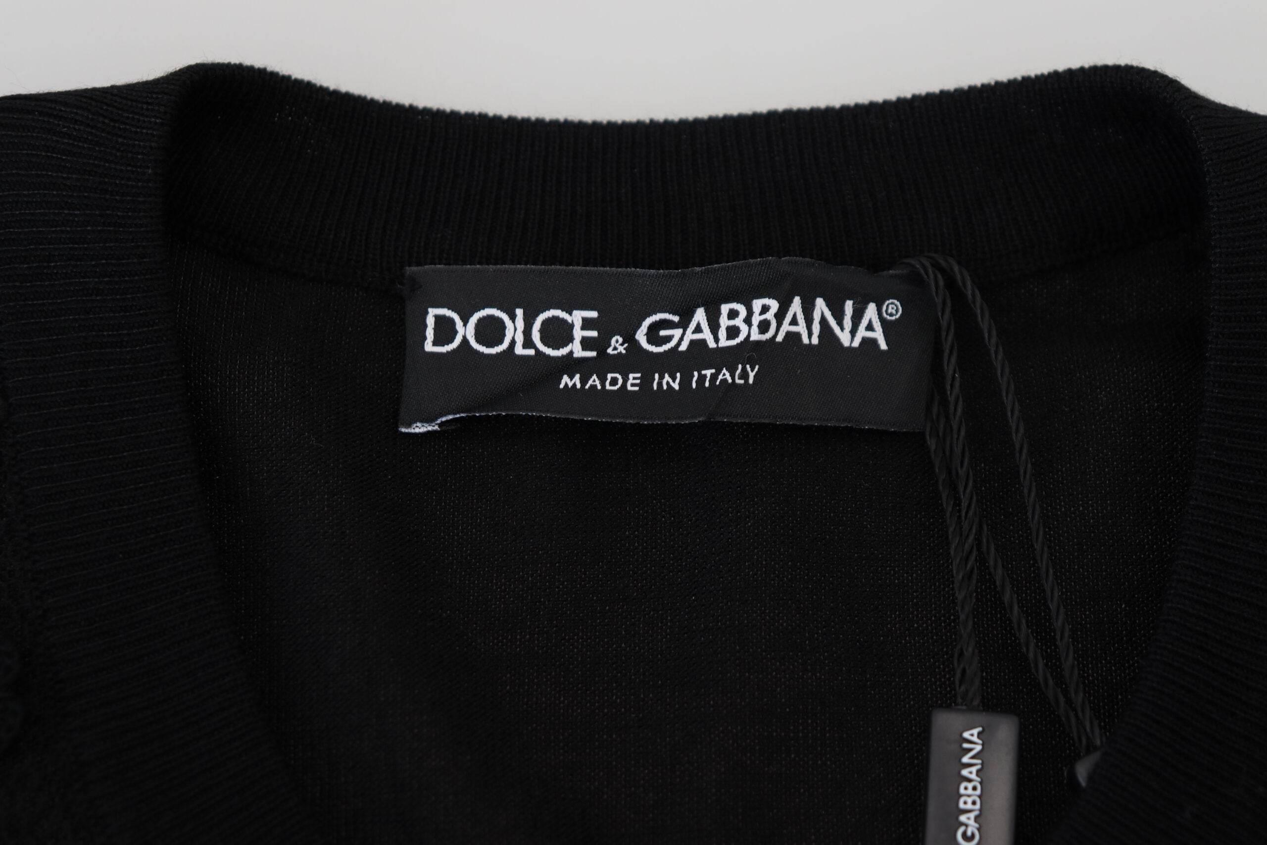 Dolce & Gabbana Black Floral Lace Button Cardigan Sweater - Hilstor