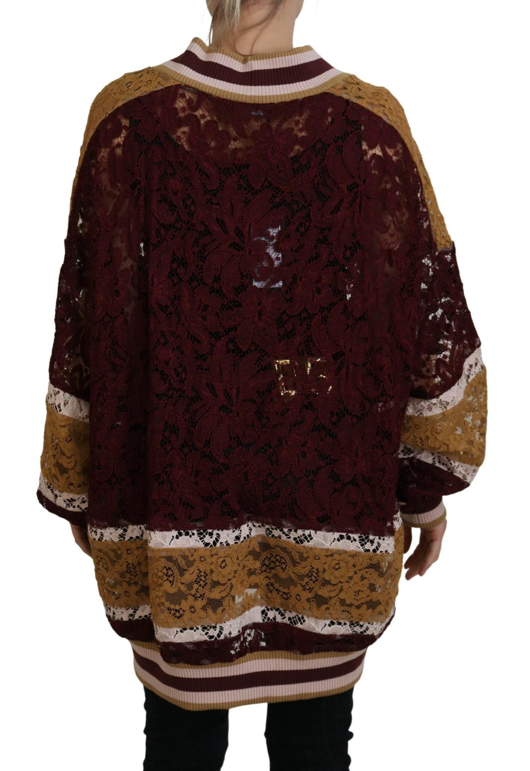 Dolce & Gabbana Multicolor V-Neck Pullover Sweater - Hilstor